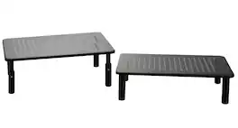 Mind Reader - Iron Monitor Stand, Laptop or Screen Riser with Ventilated Metal Platform - Black