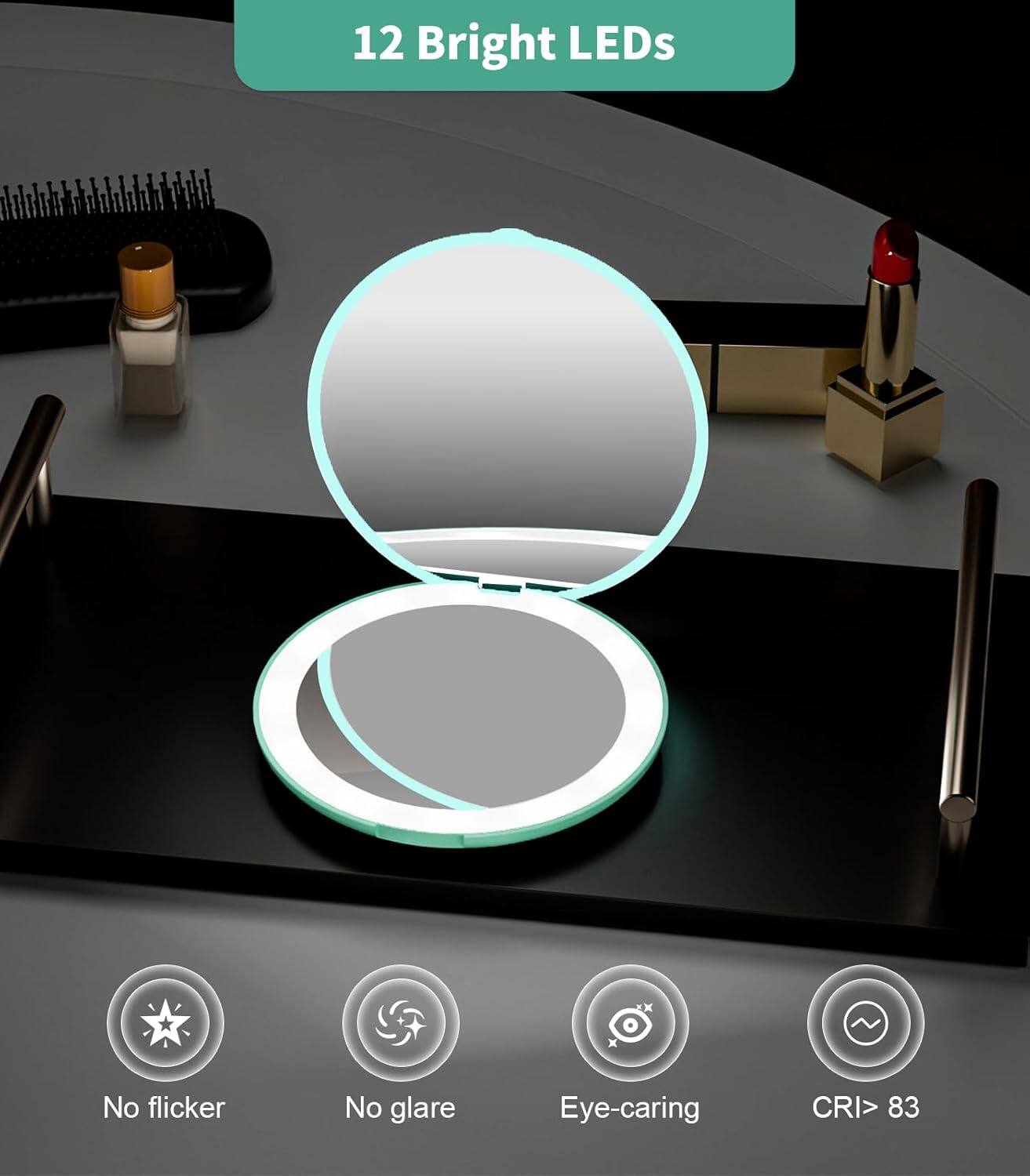 12 Bright LEDs

- No flicker
- No glare
- Eye-caring
- CRI > 83