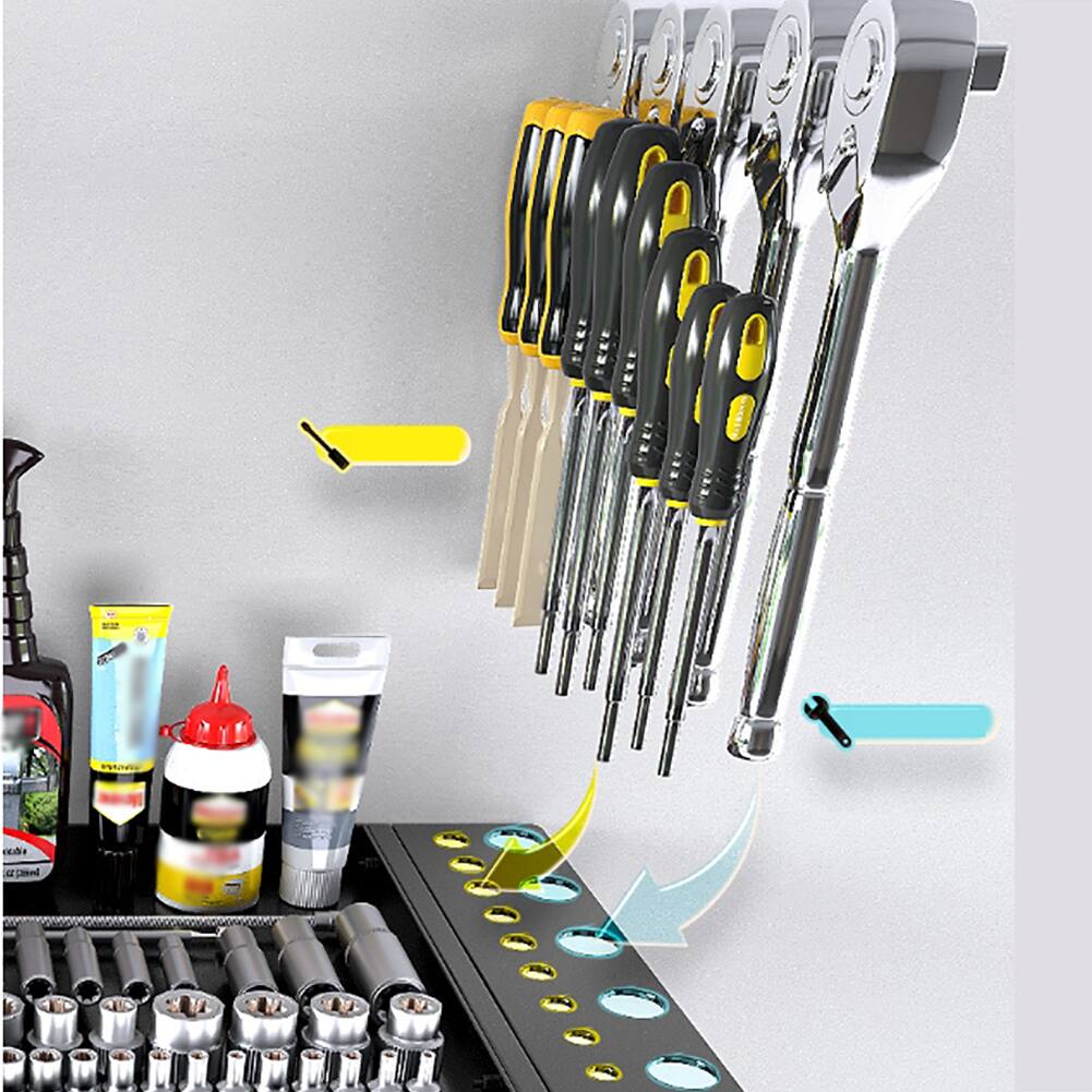 Alt View 2. GARVEE - Power Tool Organizer 4 Layers Wall Mount Storage Rack with Drill Holders for Drills Cordless Tools Garage Tool Organizer - Black.