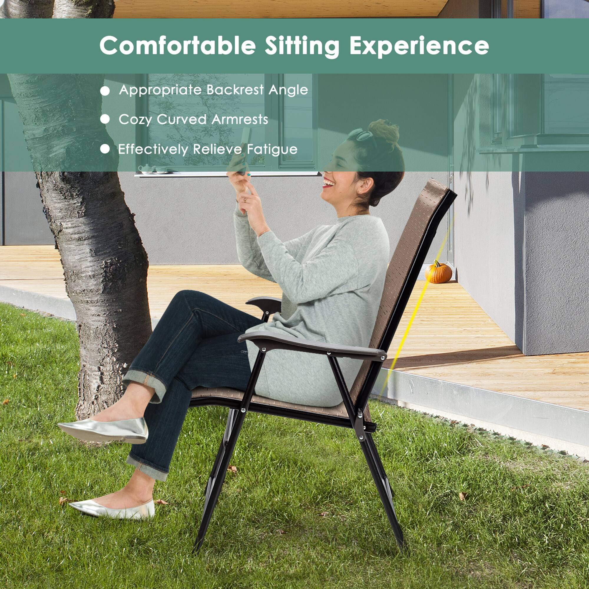 Comfortable Sitting Experience

- Appropriate Backrest Angle
- Cozy Curved Armrests
- Effectively Relieve Fatigue