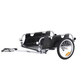 VEVOR - Bike Cargo Trailer, 100 lbs Load Capacity, Heavy-Duty Bicycle Wagon Cart, Foldable Compact Storage & Quick Release - Black + Silver