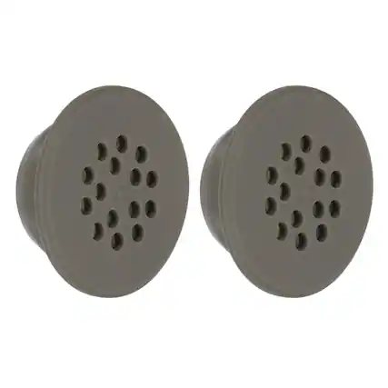 Front. Unique Bargains - 2pcs Bathroom Sink Overflow Ring, Round Caps Sink Hole Cover, Silicone ABS Drain Cap w/ Odor Proof Valve for Bathroom - Gray.