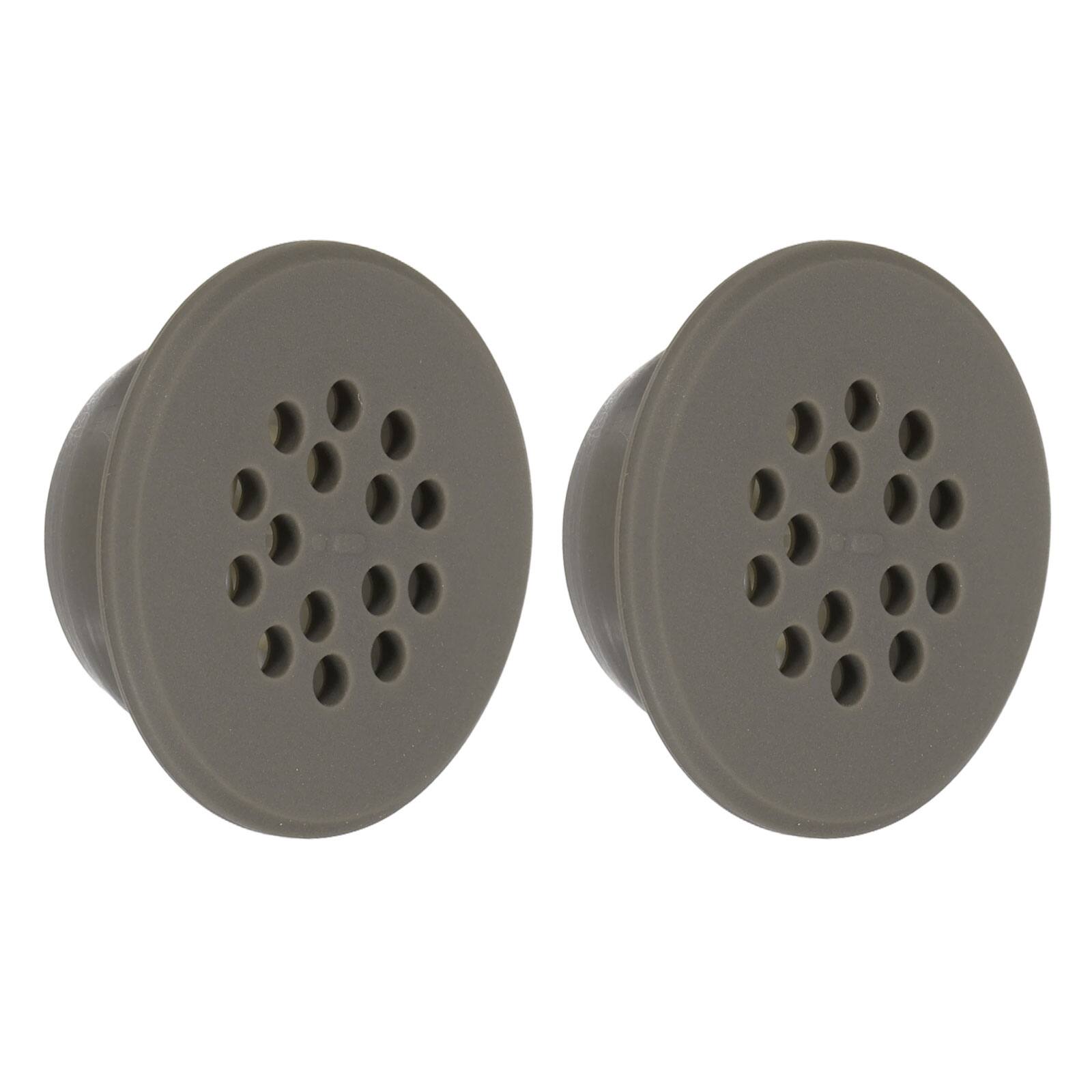 Front. Unique Bargains - 2pcs Bathroom Sink Overflow Ring, Round Caps Sink Hole Cover, Silicone ABS Drain Cap w/ Odor Proof Valve for Bathroom - Gray.