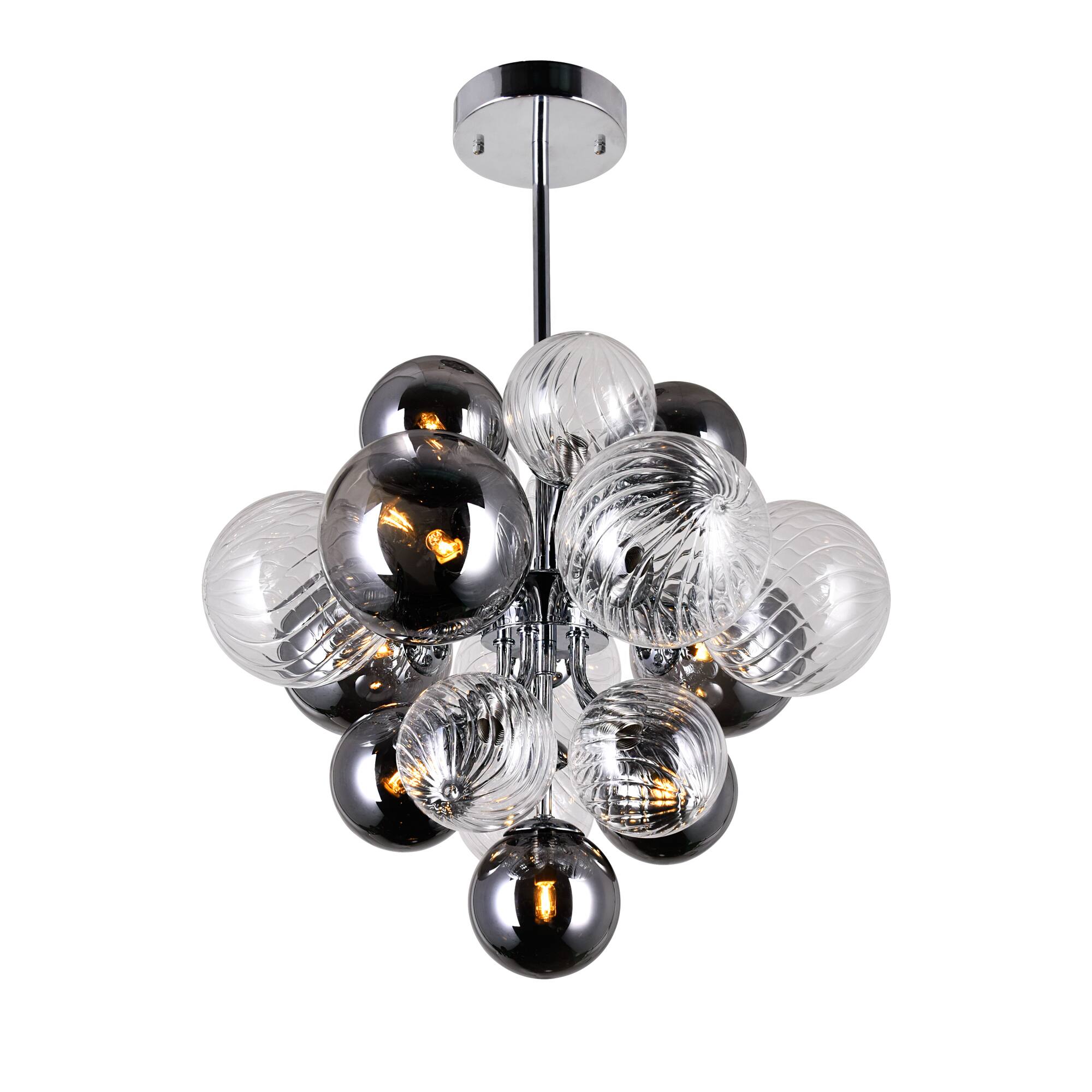 Front. CWI Lighting - Pallocino 8 Light Chandelier With Chrome Finish - Chrome.