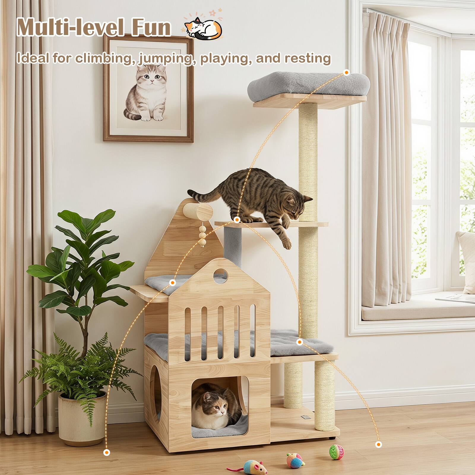 Multi-level Fun  
Ideal for climbing, jumping, playing, and resting