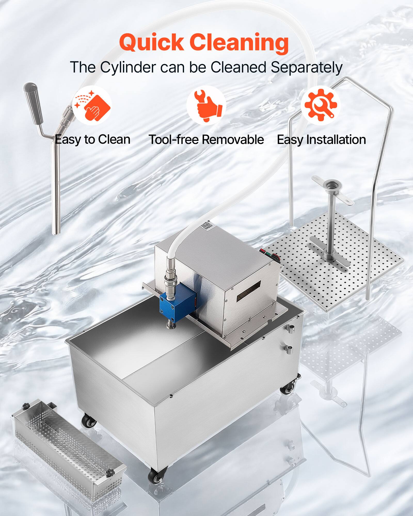 Quick Cleaning  
The Cylinder can be Cleaned Separately  
Easy to Clean  
Tool-free Removable  
Easy Installation