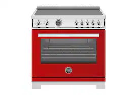 Bertazzoni - 36" Professional Series range - Electric self clean oven - 5 induction zones - Red
