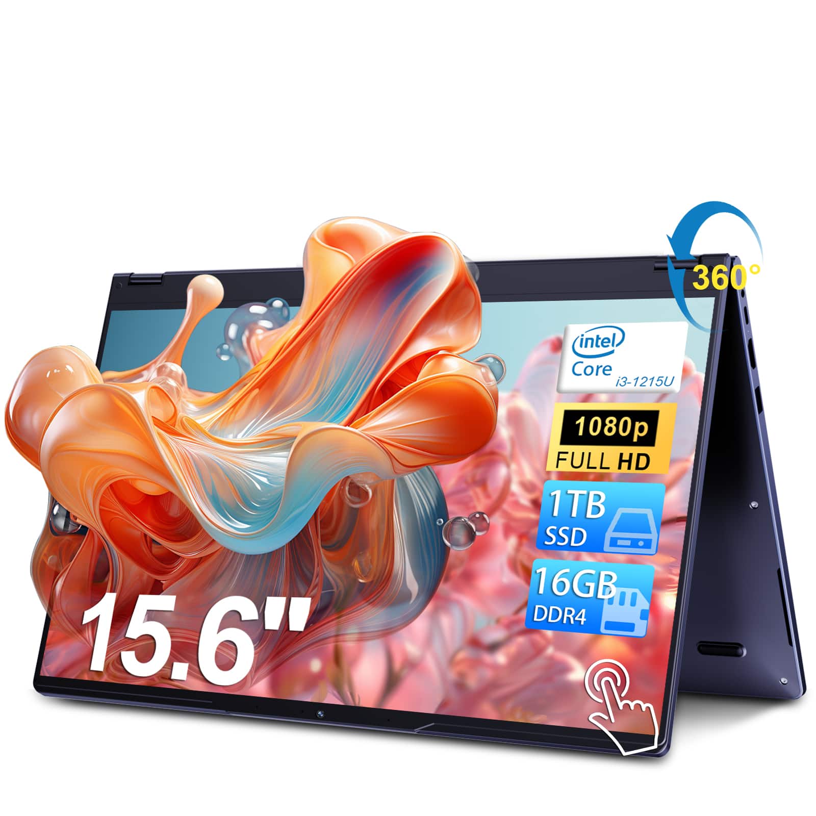 360°  
Intel Core i3-1215U  
15.6"  
1080p FULL HD  
1TB SSD  
16GB DDR4