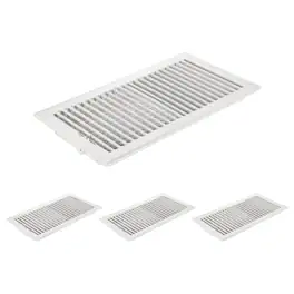 Unique Bargains - 6x12 Inch Floor Vent Covers, 4pcs Heavy Duty Metal Walkable Air Vent Covers, Adjustable Air Supply Lever for Home Office - Black