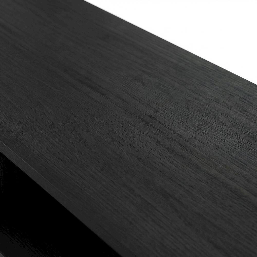 Alt View 1. FurniFact - Modern black TV stand with open shelves for entertainment centers - Americano/Black.