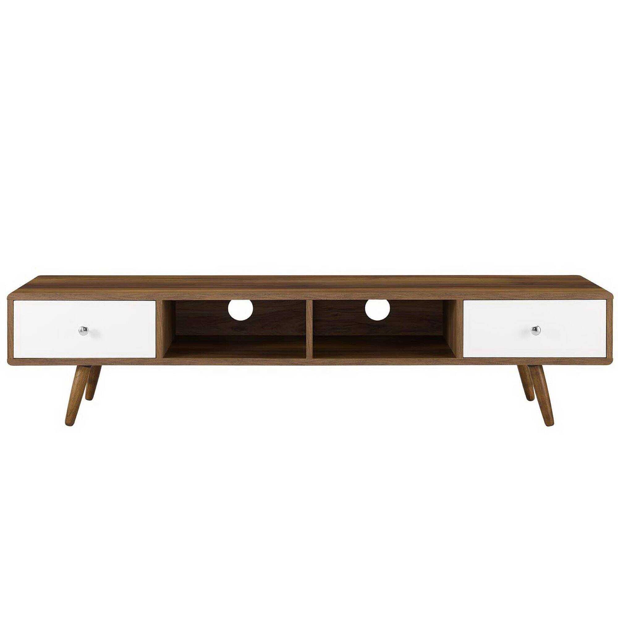 Alt View 1. Modway - Transmit 70" Media Console Wood TV Stand by Modway - Walnut White.