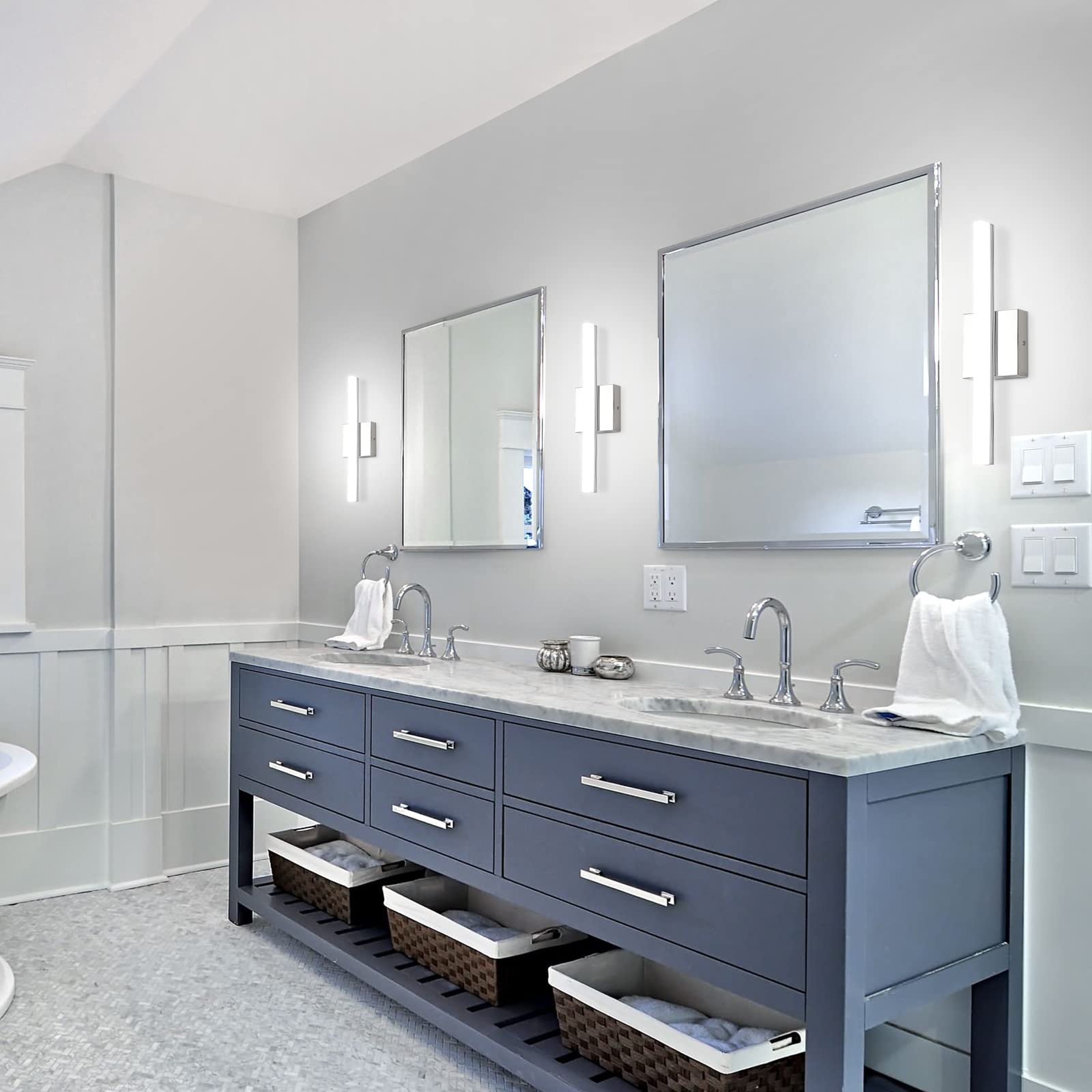 Alt View 2. Cedar Assembly - Modern Bathroom Light Fixtures Over Mirror Inch Ip w Chrome Vanity Bar For Wall Cool k - 6000K 24inch-dimmable.