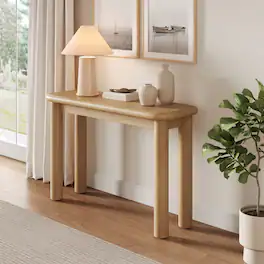 Alvia Oak Wood Console Table by Modway - Weathered Oak