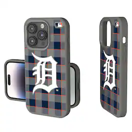Keyscaper - MLB - Detroit Tigers Plaid Soft Touch iPhone Case - 15 Plus - Gray