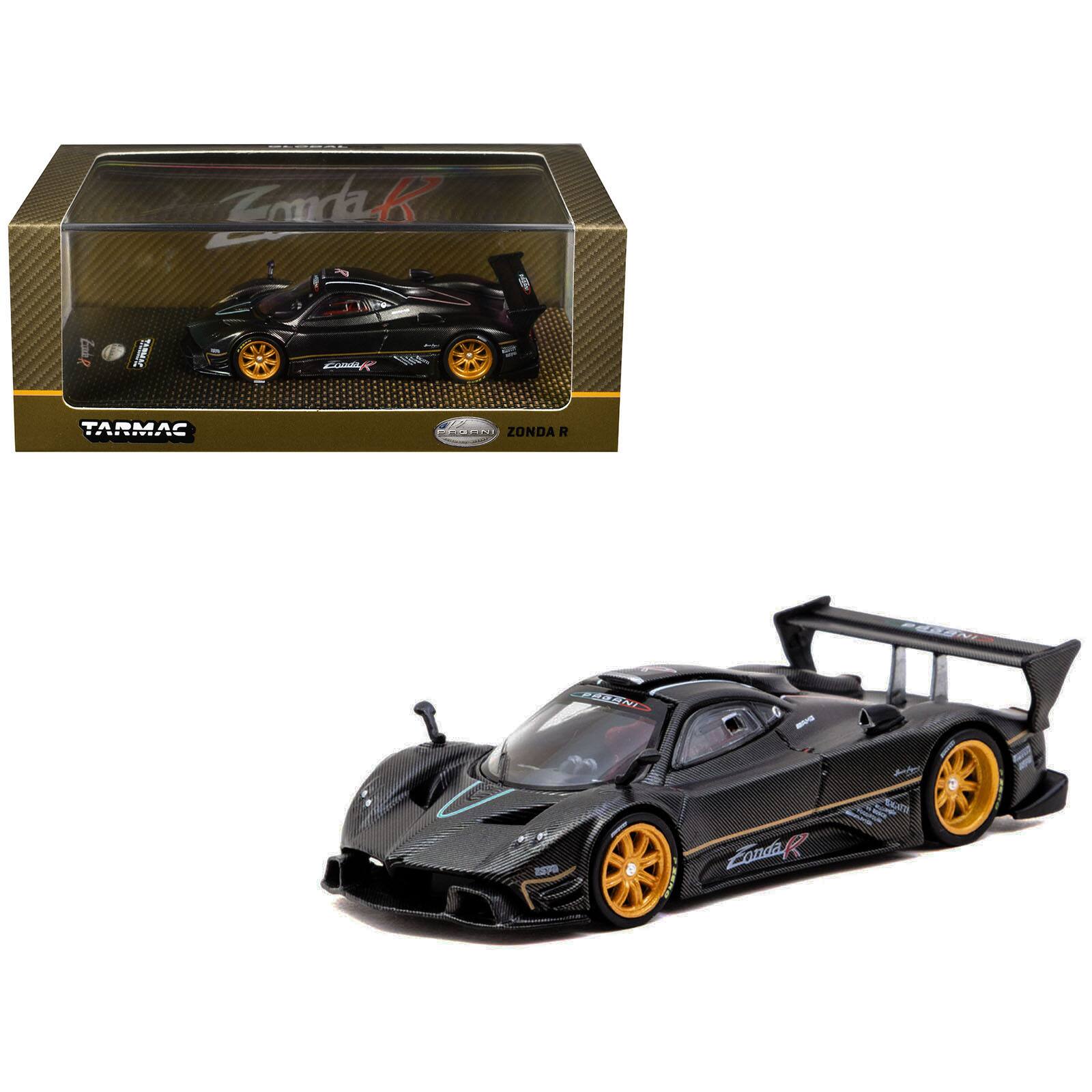Pagani Zonda R Matt Black Carbon Fiber with Gold Wheels 