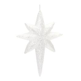 BreeBe - Clear Acrylic Star Drop Ornament (Set of 12) - White, Silver