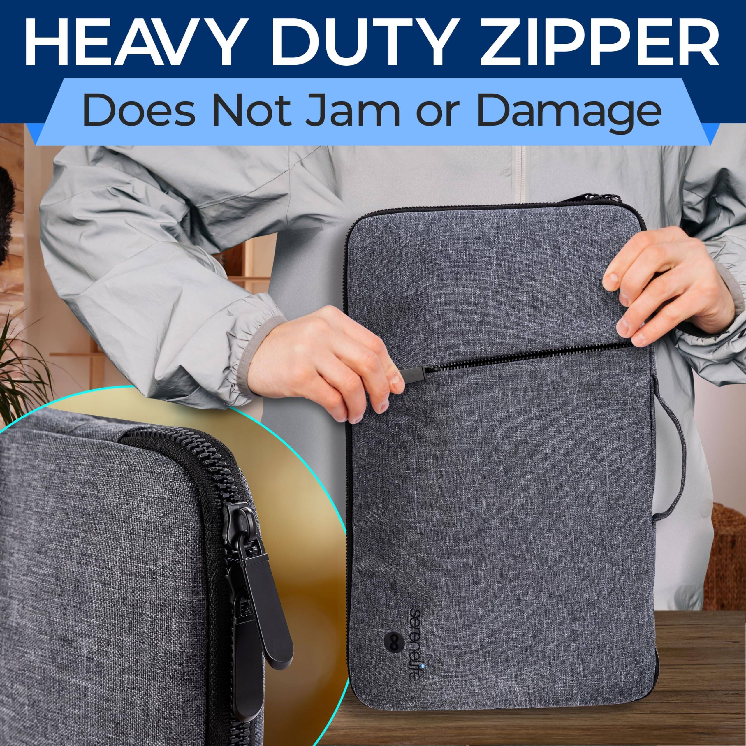 HEAVY DUTY ZIPPER  
Does Not Jam or Damage  

serenelife
