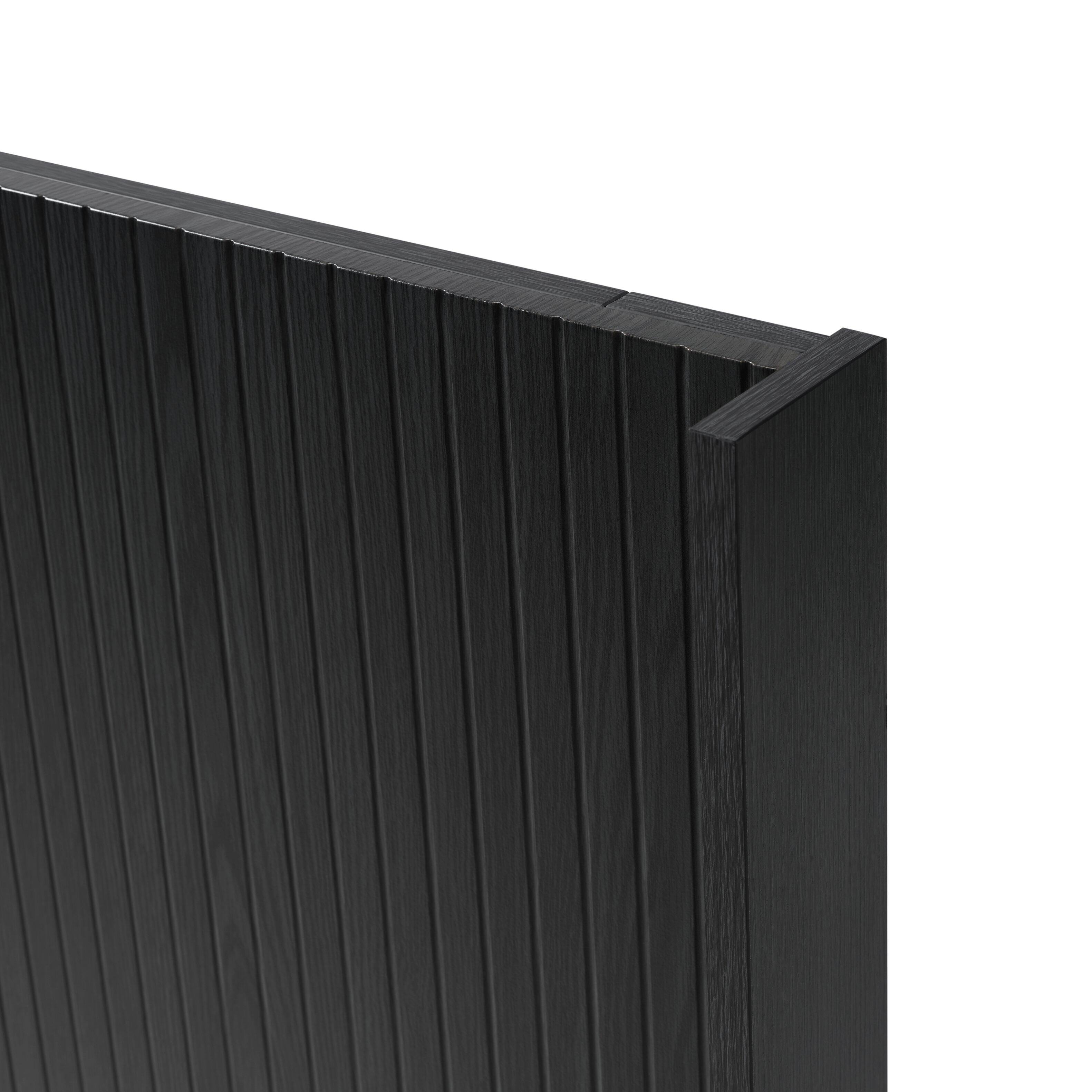 Alt View 6. GOODSILO - Queen Size Wood Headboard - 64.4"" Wide, Modern Farmhouse Style, Fluted Panel Design - Black Woodgrain.