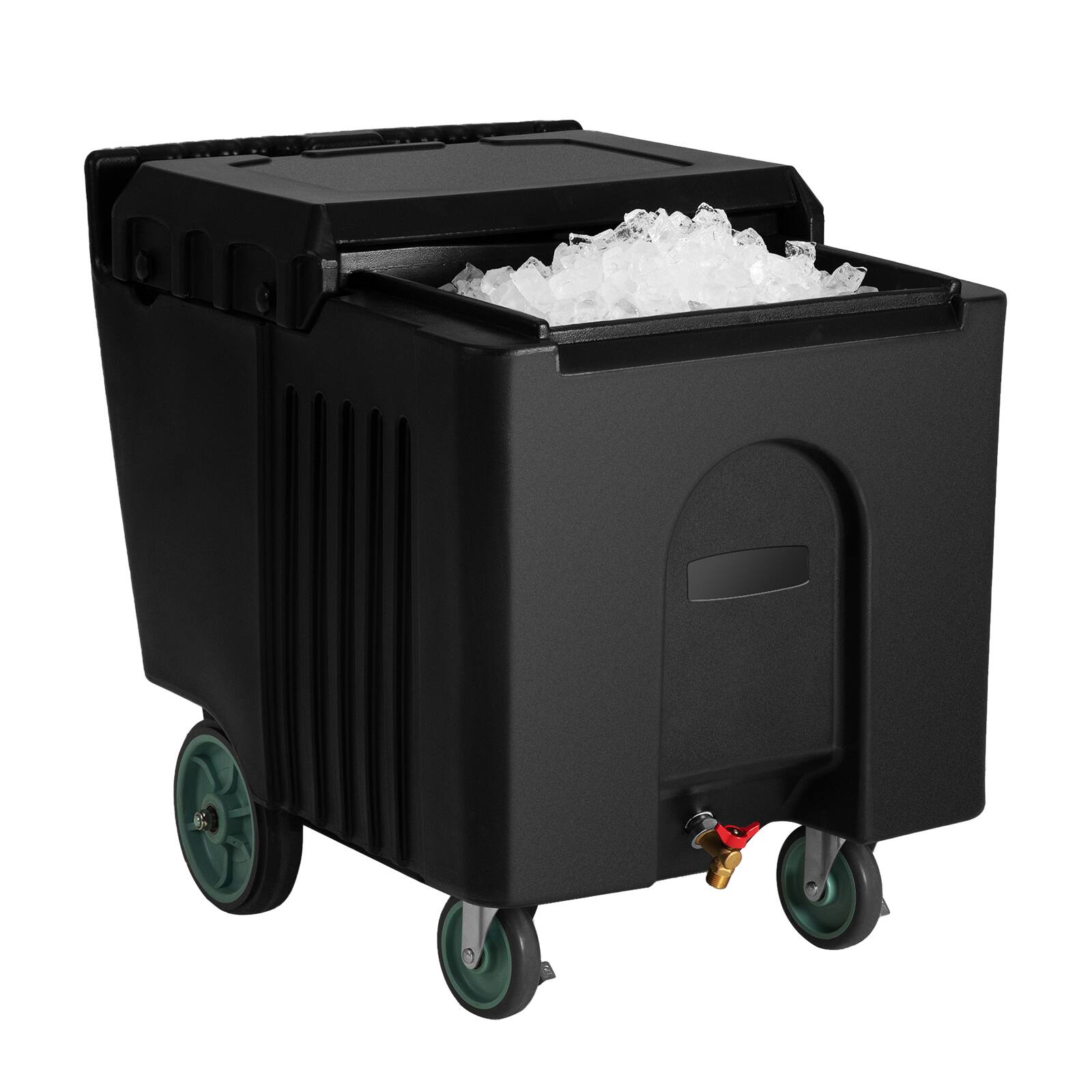 Alt View 5. VEVOR - Commercial Ice Bin, 125lbs Portable Ice Caddy, 31.5 x 22.8 x 29 inch Insulated Ice Carrier with 4 Wheels and Sliding Lid - Black.