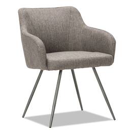 Alera - Captain Series Guest Chair, 23.8" x 24.6" x 30.1", Tweed Seat, Tweed Back, Chrome Base - Gray