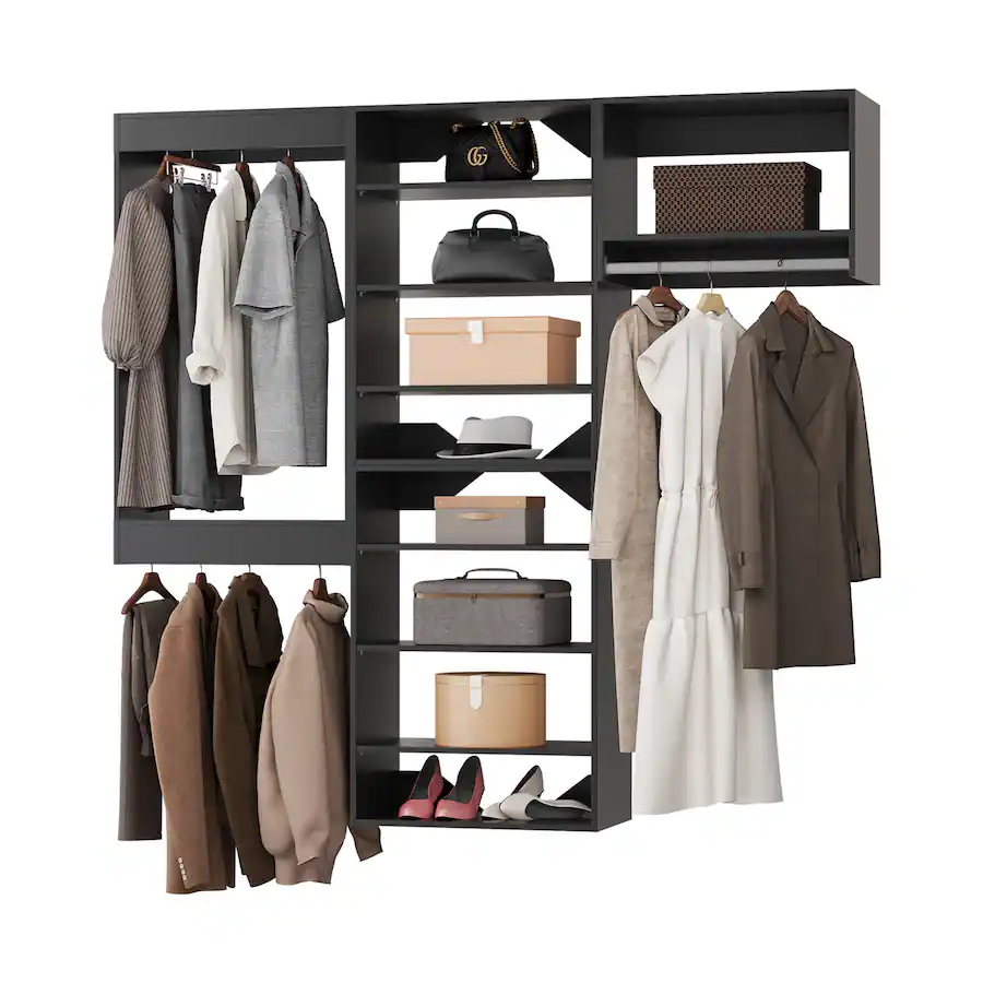 Roomtec 60 in Black Modular Closet System Unit Customizable Wall ...