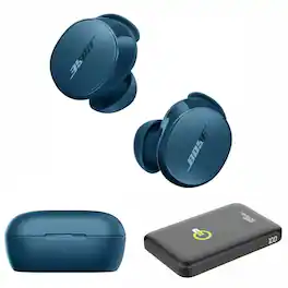 Bundle - Bose - QuietComfort Wireless Noise Cancelling Twilight Blue Earbuds with Power Bank