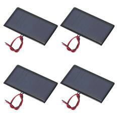 Front. Unique Bargains - 4pcs 5V 0.3W 60mA Mini Solar Panels, Polycrystalline Solar Cell with Cable for DIY Toy Charger - Black.