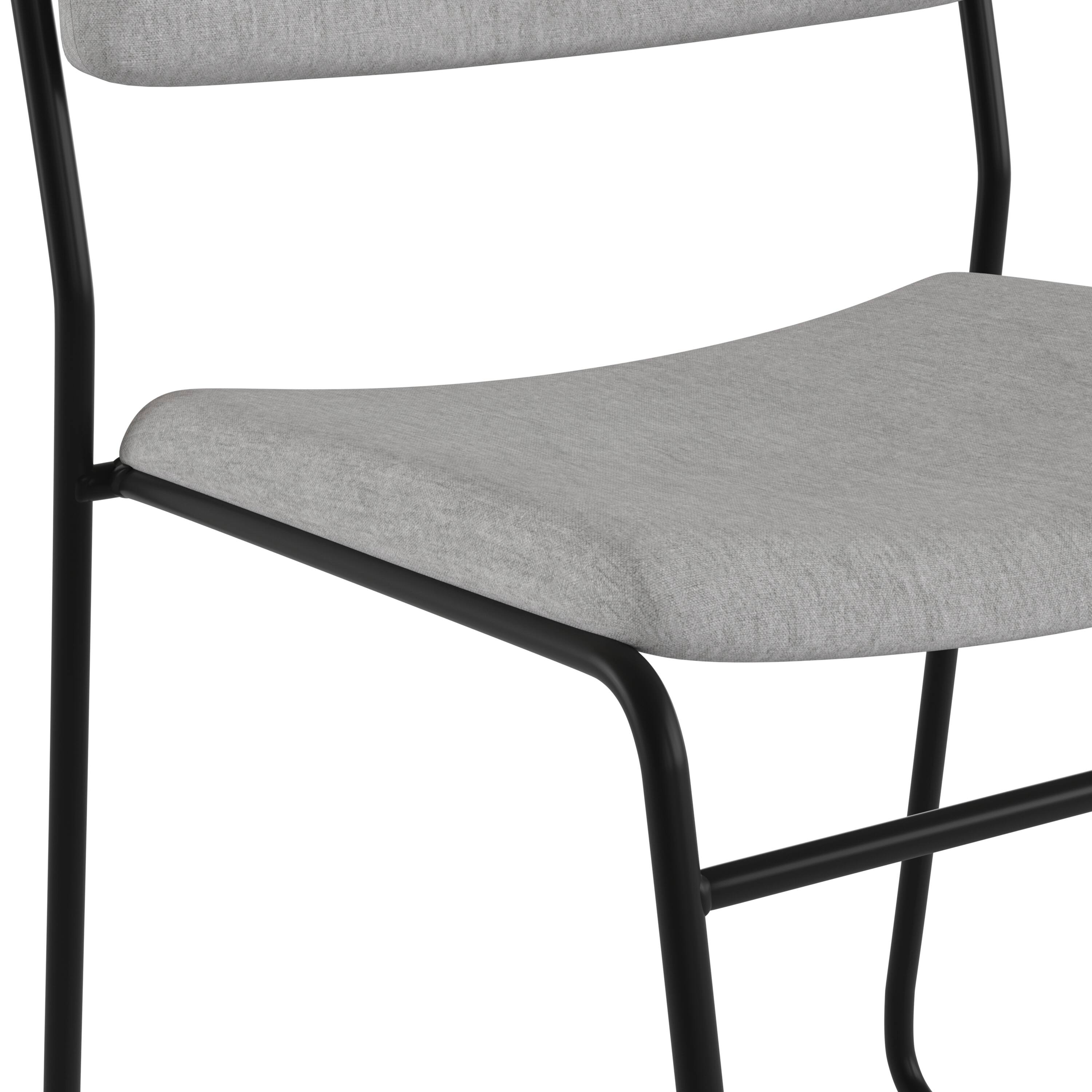 Alt View 10. Emma + Oliver - 500 lb. Capacity High Density Stacking Chair with Sled Base - Gray Fabric/Black Frame.