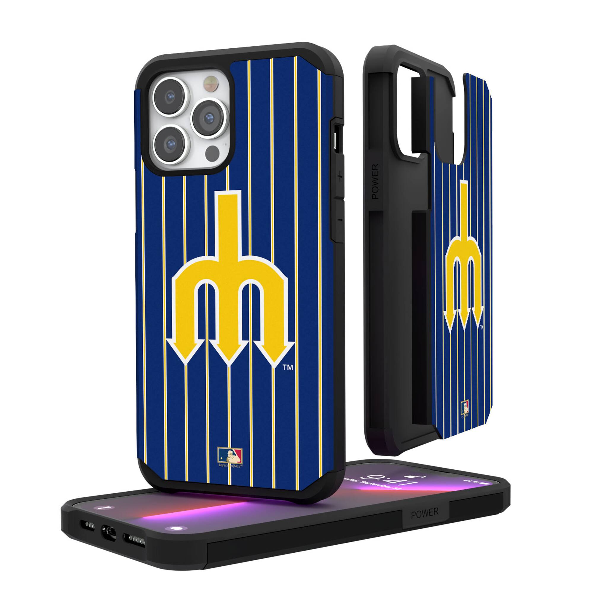 Keyscaper - MLB - Seattle Mariners Cap Logo iPhone Pinstripe Cooperstown Design Rugged Case - 15 Pro Max - Multicolor price history on PriceWatchPro