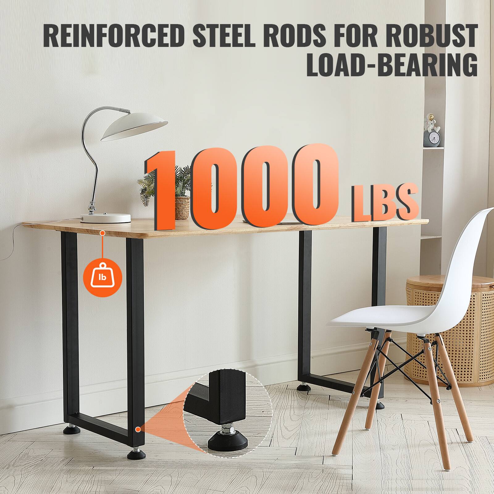 REINFORCED STEEL RODS FOR ROBUST LOAD-BEARING 1000 LBS lbs
