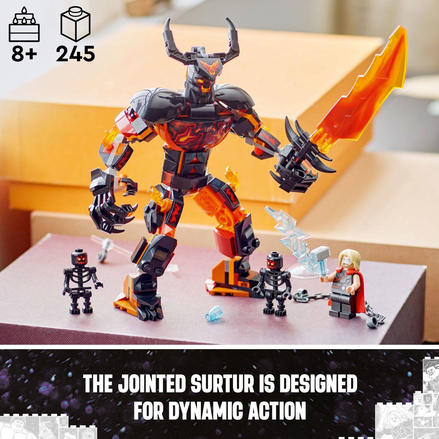 The jointed Surtur is designed for dynamic action.