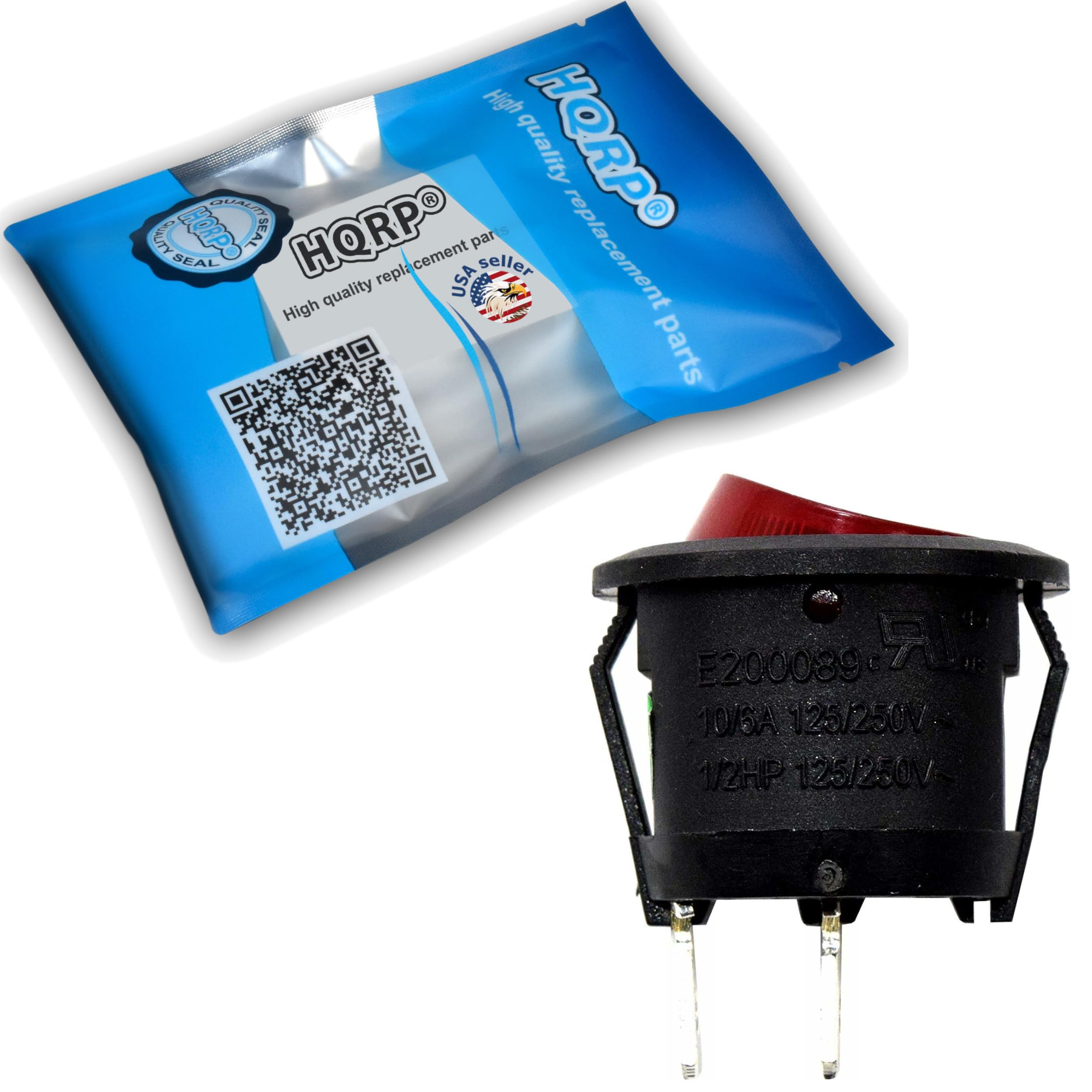 High quality replacement parts  
HQRPO  
USA seller  
E200089  
10/6A 125/250V  
1/2HP 125/250V