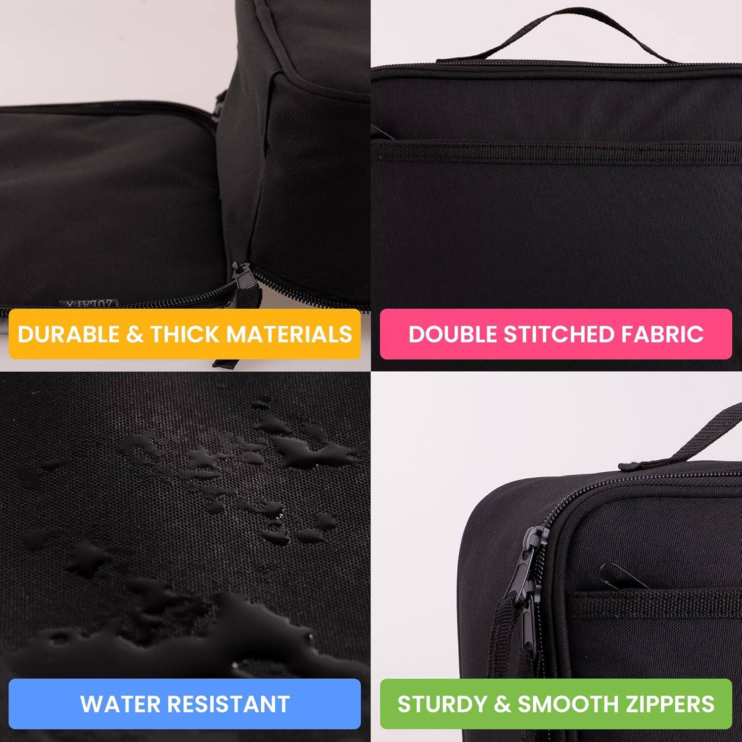 5N DURABLE & THICK MATERIALS, DOUBLE STITCHED FABRIC, WATER RESISTANT, STURDY & SMOOTH ZIPPERS