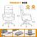 PRODUCT SIZE
- Seat Width: 19.5" / 49.5cm
- Seat Depth: 28" / 71.1cm
- Back Height: 28.7" / 73cm
- Overall Height: 46" - 49.2" / 116.8 - 125cm
- Armrest Height: 19.5" / 49.5cm
- Armrest Width: 20" / 50.8cm
- Base Width: 19.1" - 22.4" / 48.5 - 57cm
- Seat Height: 13.8" / 35cm
- Footrest Height: 8.3" / 21.1cm
- Base Diameter: 14.27" / 36.1cm
- Overall Width: 45" / 114.3cm
MAX 500LBS
360° Swivel