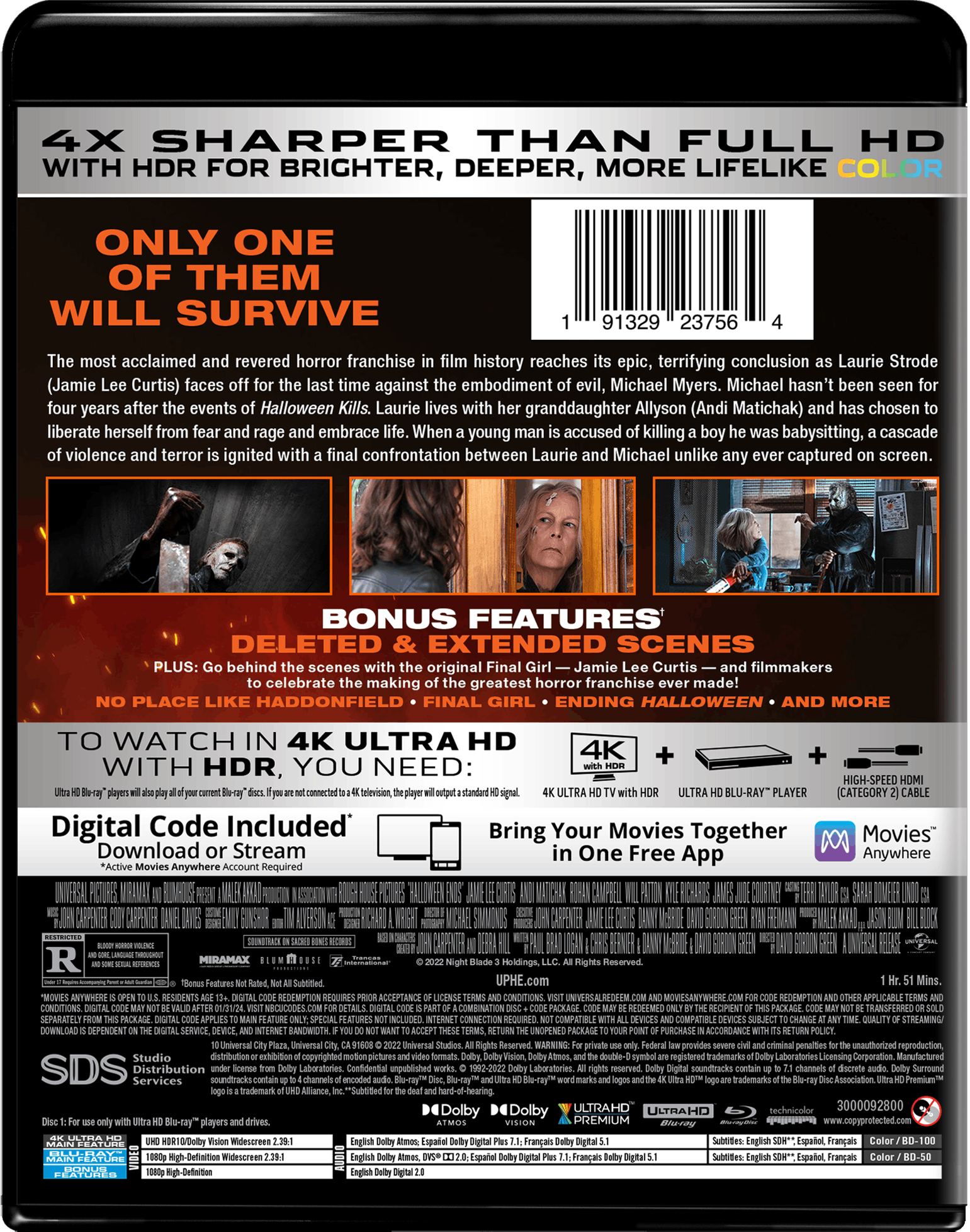 Back. Halloween Ends   - 4K Blu-Ray.