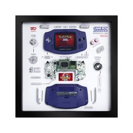 Xreart - Nintendo Game Boy Advance Teardown Framed Art - Retro Gaming Wall Decor Unique Collector Gift - Dark Blue