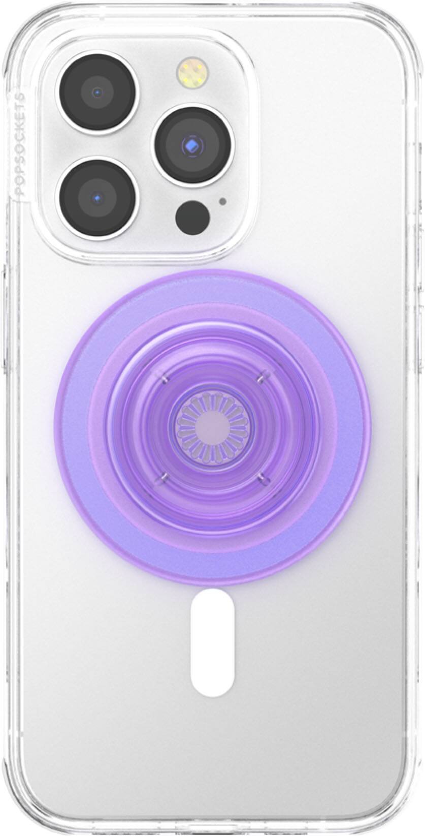 Back. PopSockets - MagSafe PopGrip Universal Magnetic Grip & Stand with Adapter Ring for Cell Phones - Lavender Translucent.