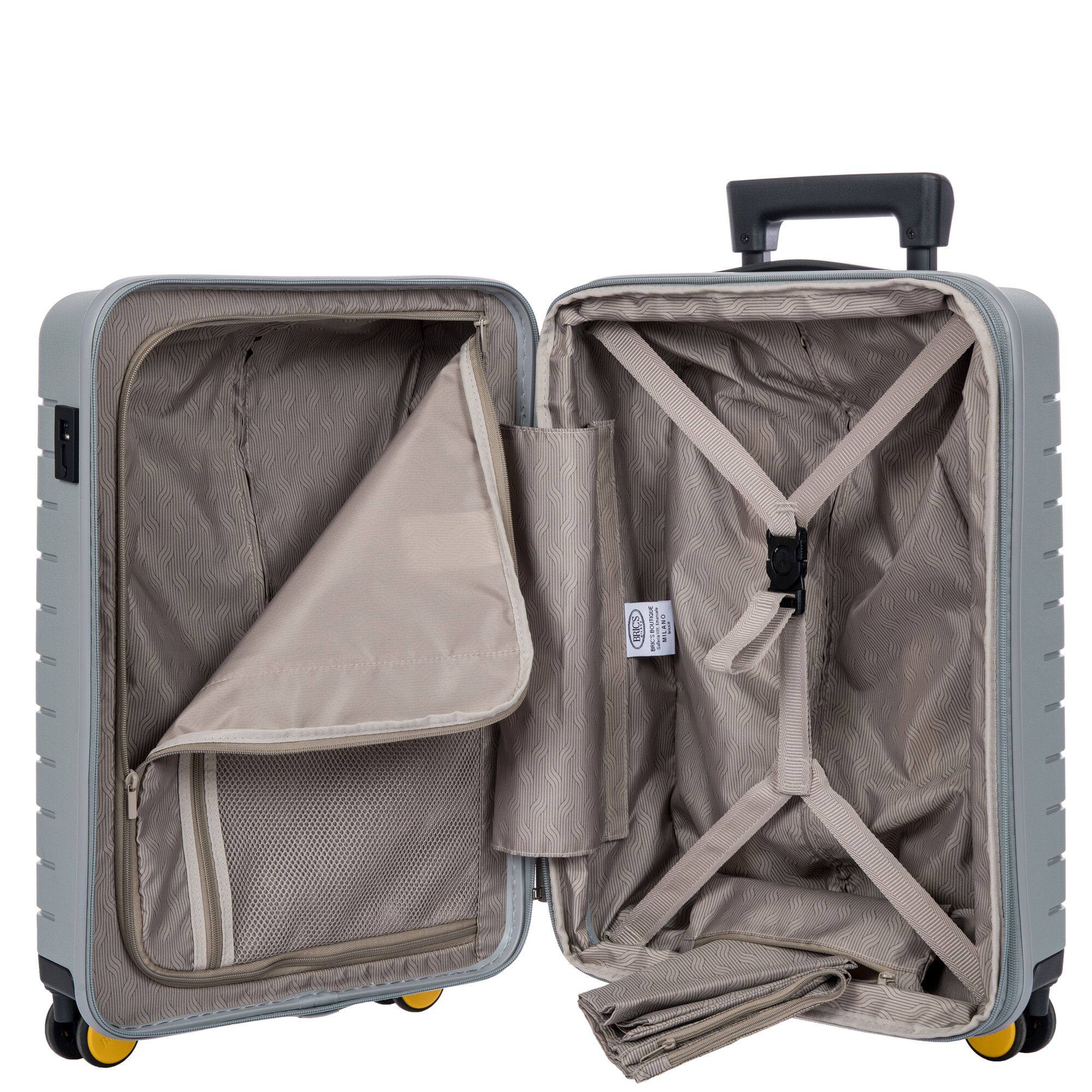 Left. Bric's - Ulisse Expandable 21" Carry On Spinner with Pocket - Gray.