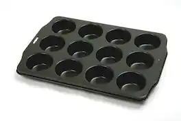 Norpro - 12 Cup Nonstick Muffin Pan - Steel Bakeware for Cupcakes and Muffins - Black