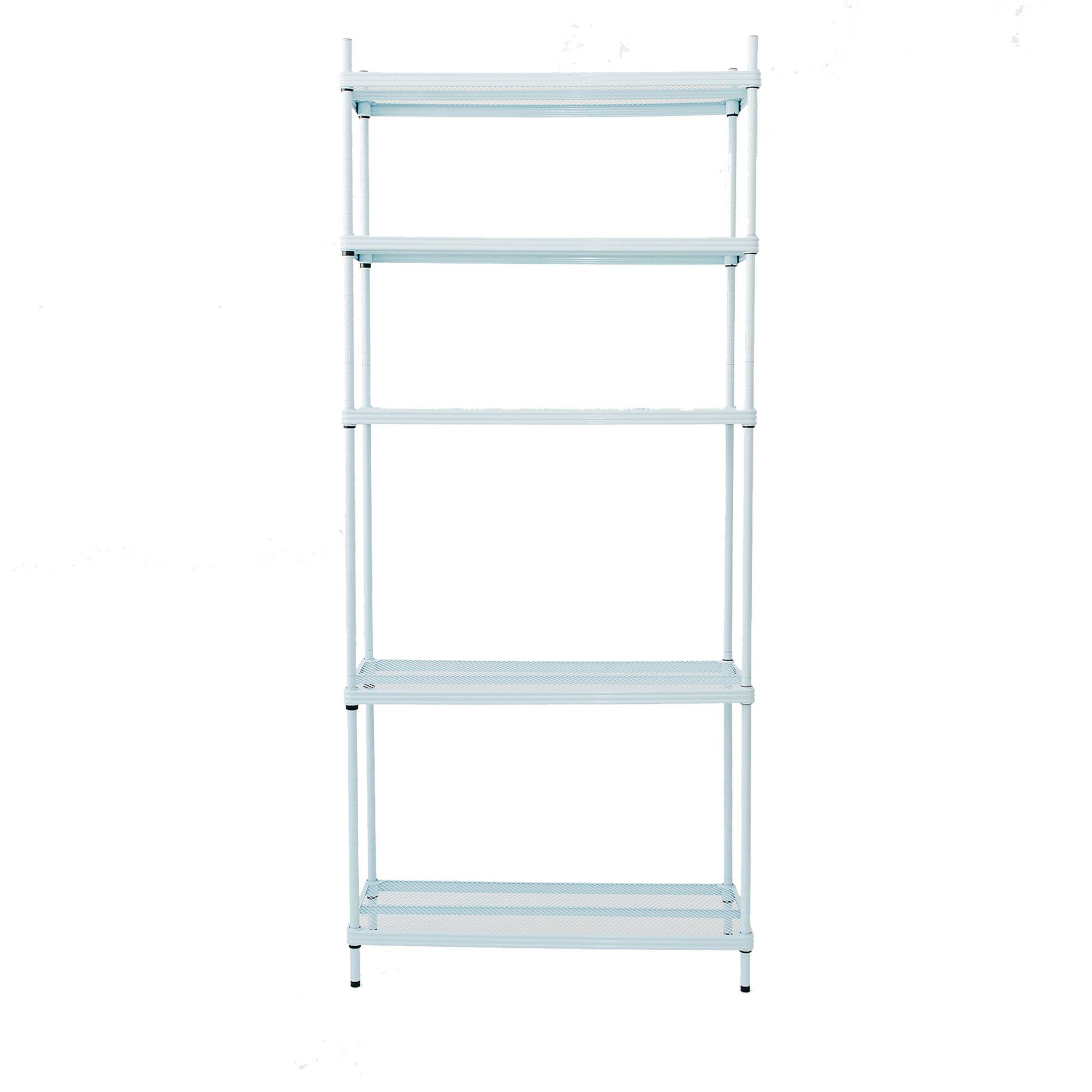 Alt View 8. Design Ideas - Design Ideas MeshWorks 5 Tier Metal Storage Shelving Unit Rack Bookshelf, Blue - Sky Blue.