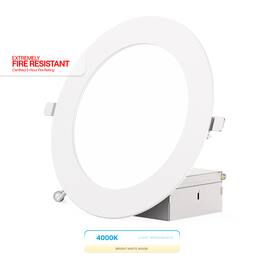 Infibrite - 6 In. Ultra-Thin Recessed LED Downlight 12W 1050LM Adjustable Fire Rated, Wet Rated, Triac Dimmable 24-P - White