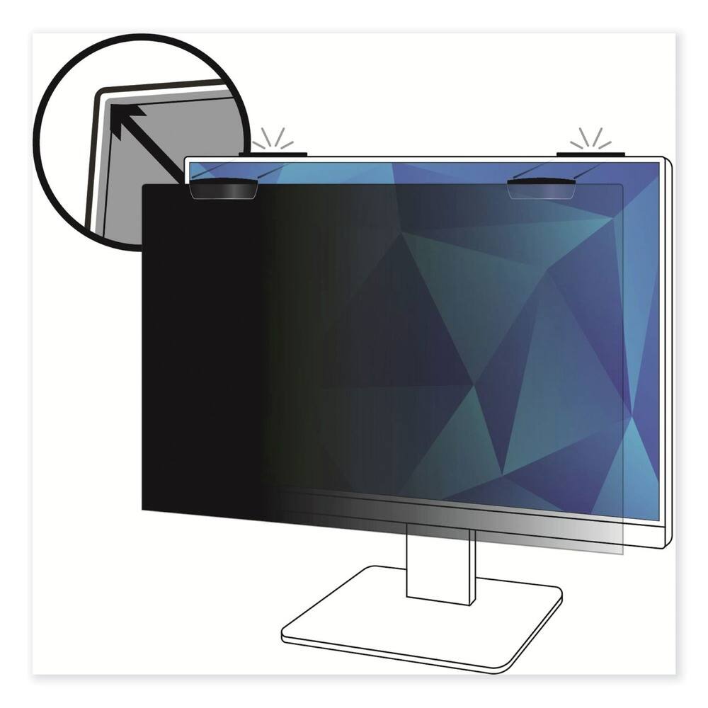 Left. 3M - 3M PF230W9EM 16:9 Aspect Ratio Comply Magnetic Attach Privacy Filter for 23 in. Widescreen Flat Panel Monitor - false.
