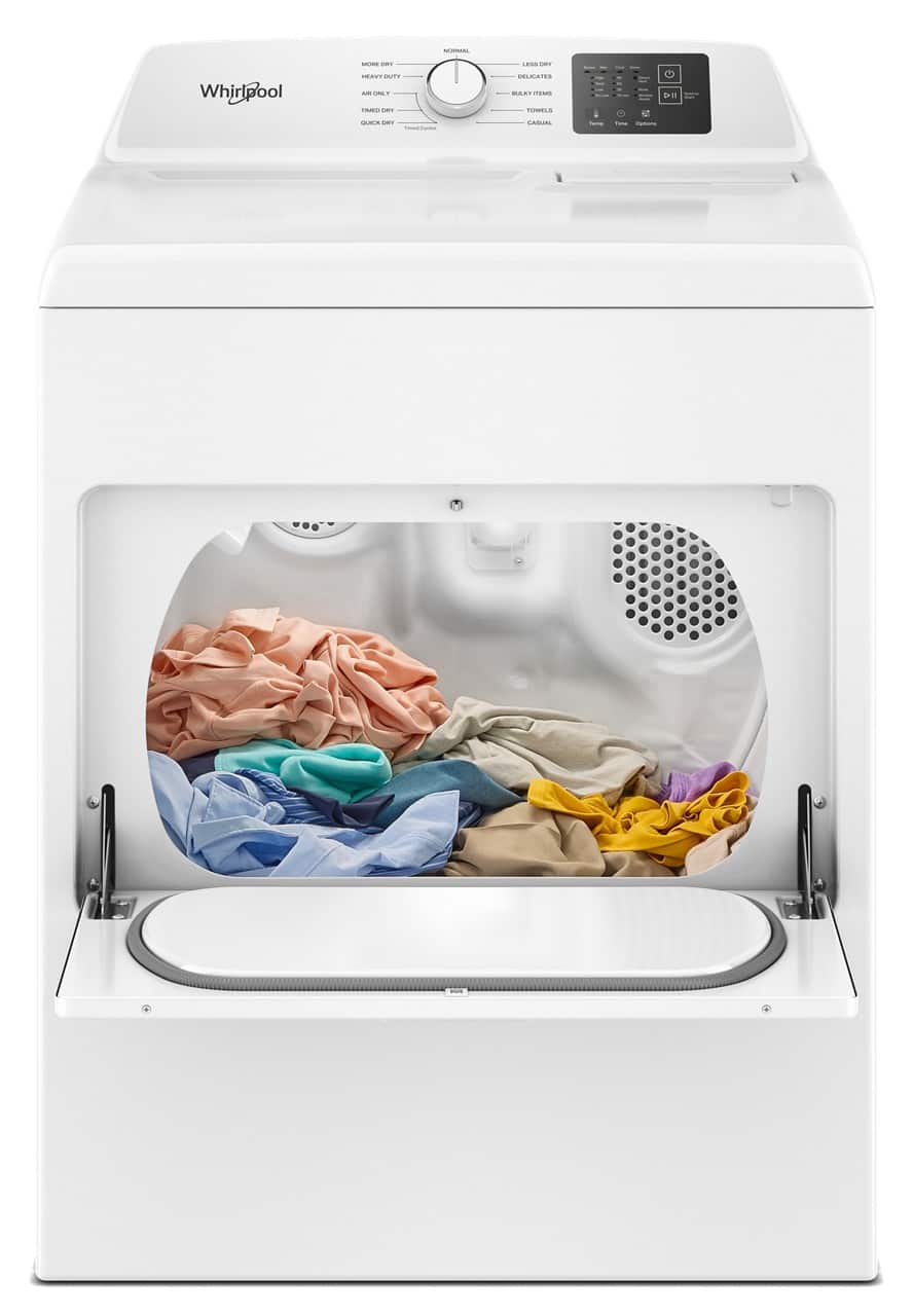 Whirlpool
- MORE DRY
- HEAVY DUTY
- AIR ONLY
- TIMED DRY
- QUICK DRY
- NORMAL
- LESS DRY
- DELICATES
- BULKY ITEMS
- TOWELS
- CASUAL
- OBL + CRCAN
- CARUAL C