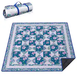 Reds Spade - Extra Large Picnic Blankets Waterproof Foldable () Beach Blanket Sandproof 3-layer Thicking Mat Outdoor Pac - Flower-7-6'8" x 6'8" (Square)