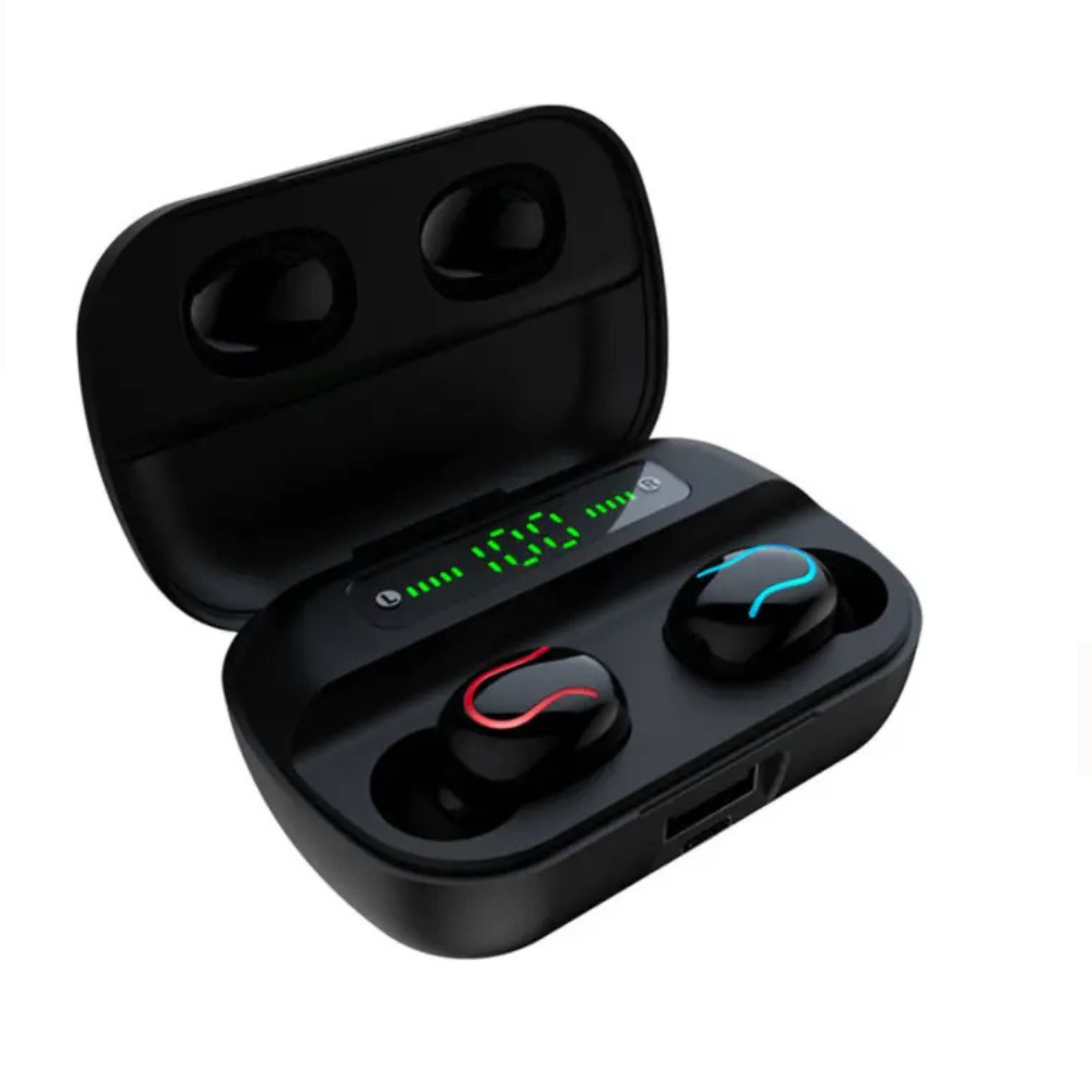 Left. Kitcheniva - Wireless True Twin Ear Pods With Portable Power Bank Charger For On The Go Use.