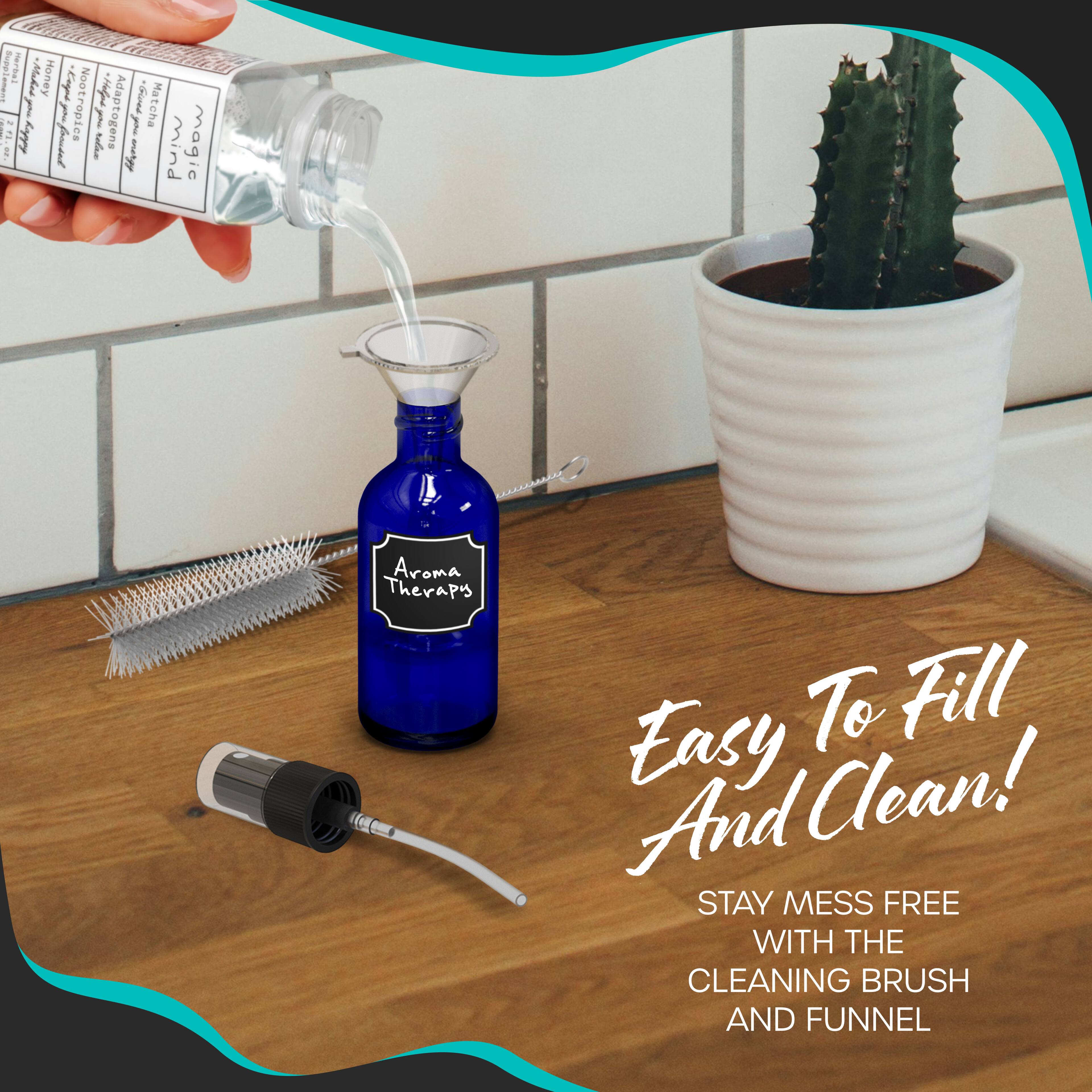 Easy To Fill And Clean!  
Stay Mess Free With The Cleaning Brush And Funnel