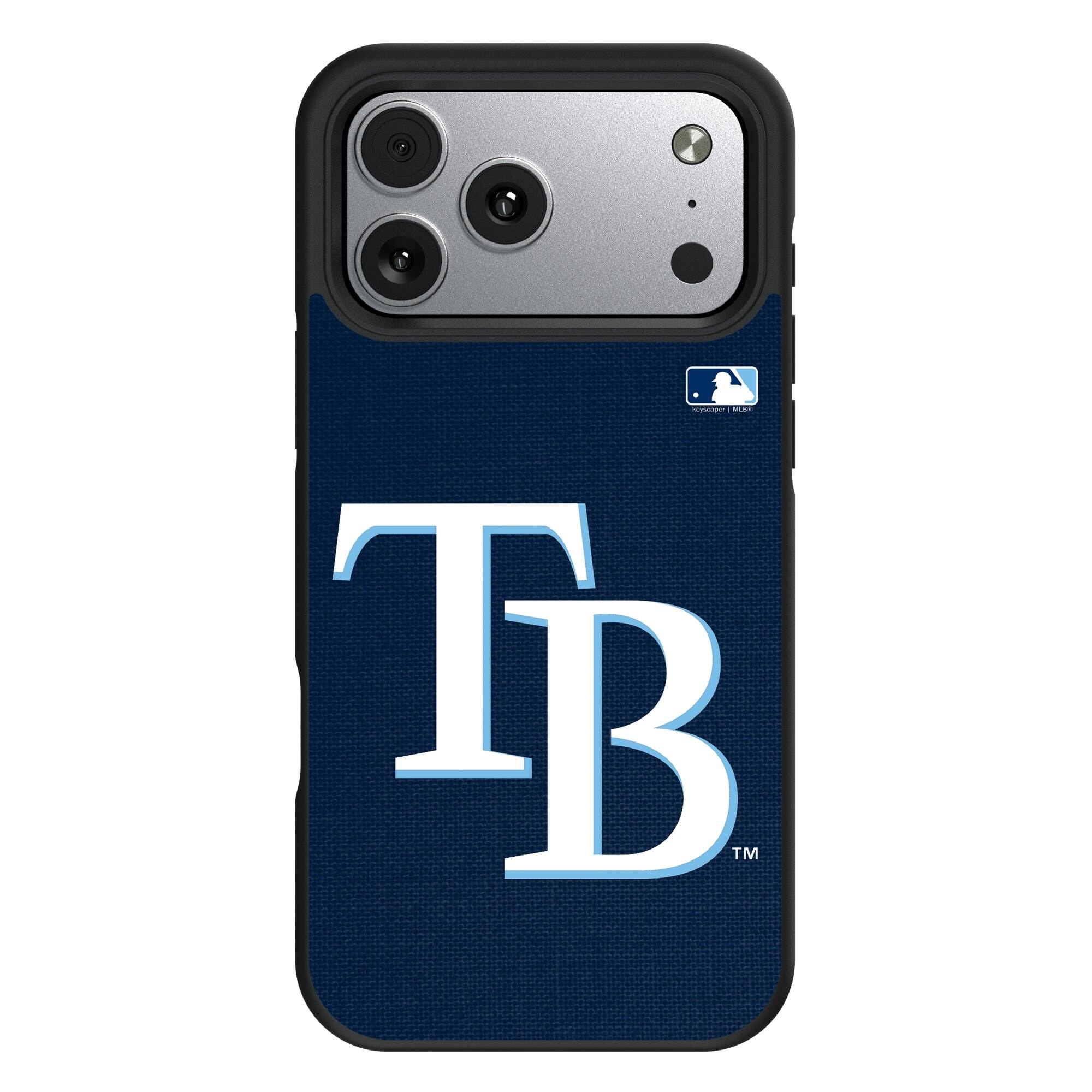 Front. Keyscaper - Tampa Bay Rays Personalized Bump Case with 8.2ft Drop Protection - 14 Pro - Multicolor.