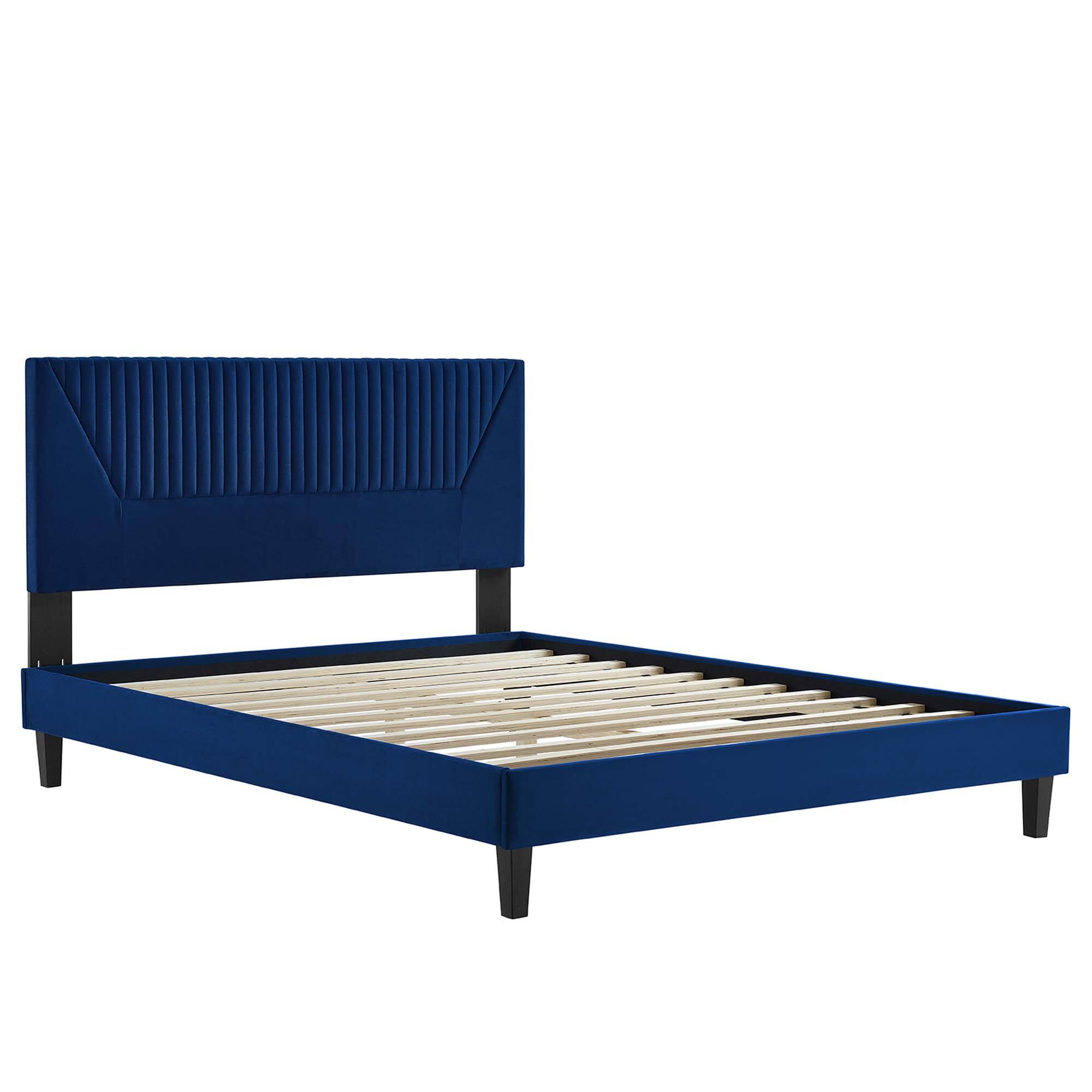Alt View 2. Modway - Bridgette Wood King Platform Bed With Splayed Legs - Brown.