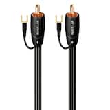 AudioQuest - Black Lab RCA 9.75' Analog Low-Frequency Subwoofer Audio Interconnect with RCA to RCA Connectors - Black with White Stripes