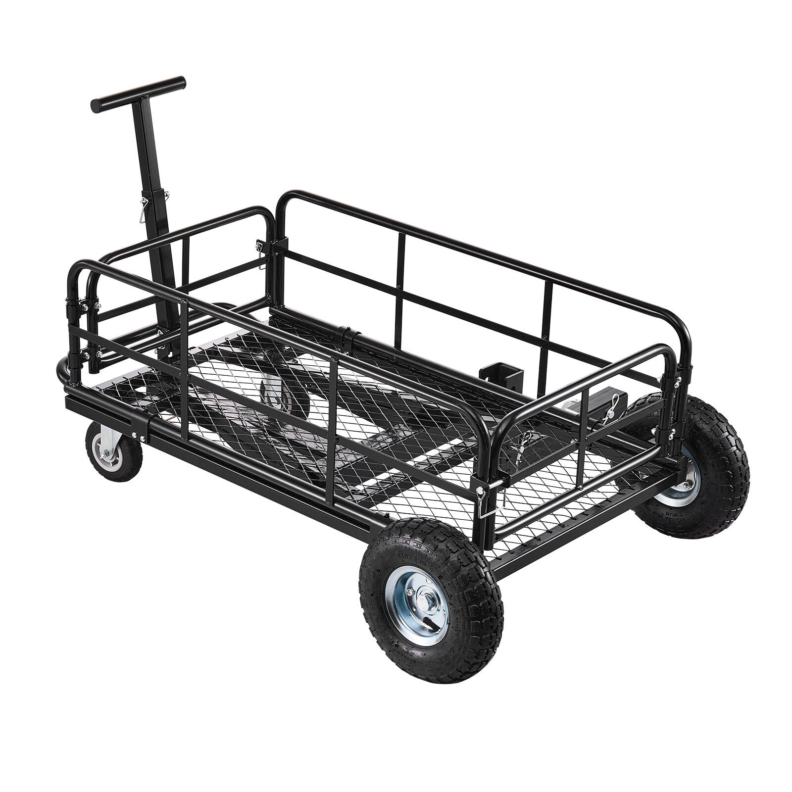 Alt View 5. VEVOR - Hitch Mount Cargo Carrier on Wheels, 36.2" x 21.3" x 11.8", 2-in-1 Folding Rear Luggage Rack Basket & Cargo Cart - Black.